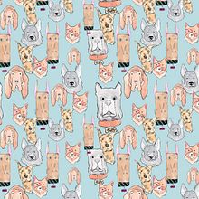 patron perritos acuarela. Un proyecto de Diseño, Ilustración tradicional, Pattern Design y Estampación de wolf.jp - 30.07.2021