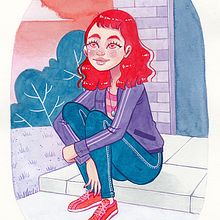 Atardecer. Traditional illustration project by Luna Lee - 07.30.2021