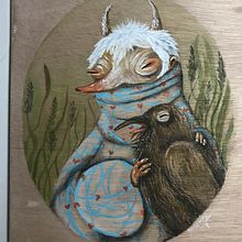 My project in Watercolour on Wood course. Traditional illustration, Fine Arts, and Watercolor Painting project by joskabarr - 07.31.2021