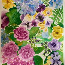 Carnaval de Flores. Creativit, Traditional illustration, Fine Arts, Painting, Watercolor Painting, and Botanical Illustration project by Marta-Ibane Jiménez Bilbao - 07.31.2021