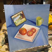 Mi Proyecto Tomates frescos. Fine Arts, Painting, Oil Painting, and Traditional illustration project by Isabel Perez - 08.01.2021
