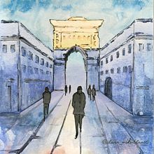My project in Architectural Illustration with Watercolor course. Un progetto di Illustrazione tradizionale, Bozzetti, Disegno, Pittura ad acquerello, Illustrazione architettonica e Sketchbook di Dana Doubravka Mikulcová - 28.07.2021