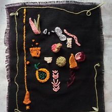 Muestrario de puntos de relieve con algodón retors. Embroider project by Beatriz Pérez Peiró - 08.01.2021