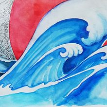 Del Tsunami a la Transformación. Een project van  Ontwerp, Traditionele illustratie,  Beeldende kunst, Schilderij,  Creativiteit, Creativiteit met kinderen y Sketchbook van Laura Escandell Ribas - 01.08.2021