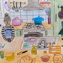 In the kitchen. Traditional illustration project by Mena Davies - 08.01.2021