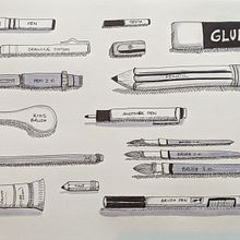 Pens. Traditional illustration project by Mena Davies - 08.01.2021