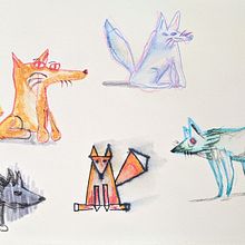 Foxes. Traditional illustration project by Mena Davies - 08.01.2021