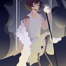 My project in Art Deco Style for Digital Illustration course. Un proyecto de Ilustración tradicional, Bellas Artes, Diseño de carteles e Ilustración digital de ellenormererid - 01.08.2021