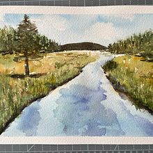 My project in Natural Landscapes in Watercolor course. Un proyecto de Bellas Artes, Pintura y Pintura a la acuarela de Gretchen - 31.07.2021