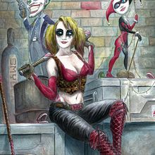 Harley Quinn, acrylic. Traditional illustration project by James Groeling - 08.01.2021