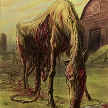Zombie Horse, inks and digital 2019. Traditional illustration project by James Groeling - 08.01.2021
