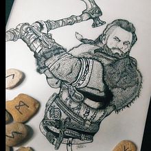 Eivor Varinsdottir *Assassin's Creed Valhalla*. Ilustração tradicional projeto de Mary Lou - 02.08.2021