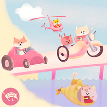 Medios de transporte gatunos. Un progetto di Illustrazione tradizionale, Direzione artistica, Consulenza creativa, Graphic design e Character design di Juan Manuel Sánchez Franco - 28.10.2020