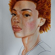 Meu projeto do curso: Retrato ilustrado em aquarela. Un proyecto de Ilustración tradicional, Bellas Artes, Pintura, Dibujo, Pintura a la acuarela, Dibujo de Retrato y Dibujo artístico de Larissa Medeiros de Souza - 31.07.2021