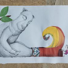 My project in Graphic Experimentation for Illustrated Stories course. Traditional illustration, Stor, and telling project by Valya Papadopoulou - 08.03.2021