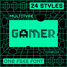 MultiType Gamer (ONE FREE FONT). Een project van T, pografie, T y pografisch ontwerp van Damián Guerrero Cortés - 29.07.2021
