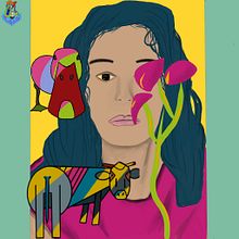Mi Proyecto del curso: Retrato creativo ilustrado con Procreate Ein Projekt aus dem Bereich Traditionelle Illustration, Zeichnung, Digitale Illustration, Porträtzeichnung, Digitale Zeichnung und Digitale Malerei von Kalenik Vasquez - 04.08.2021
