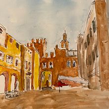 Mon projet du cours : Dessin architectural à l’aquarelle et à l’encre. Sketching, Drawing, Watercolor Painting, Architectural Illustration, Sketchbook & Ink Illustration project by Xavier Vilfroy - 08.02.2021