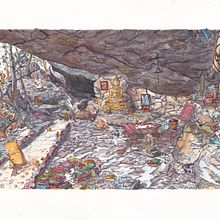 Nippan Cave. Traditional illustration, Sketching, Pencil Drawing, Drawing, Watercolor Painting, Sketchbook & Ink Illustration project by Natam Tonkul - 08.03.2021