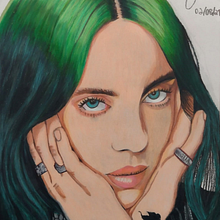 BILLIE EILLISH. Drawing, Pencil Drawing, Realistic Drawing, Artistic Drawing, and Portrait Drawing project by murillo rocha coitinho - 07.31.2021