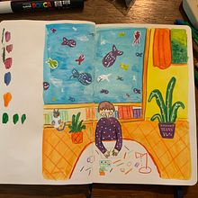 Mon projet du cours : Carnet de croquis pour explorer votre style de dessin Ein Projekt aus dem Bereich Traditionelle Illustration, Skizzenentwurf, Kreativität, Zeichnung, Aquarellmalerei, Sketchbook und Gouachemalerei von galen - 04.08.2021