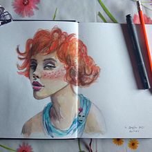 Mi Proyecto del curso: Cuaderno de retratos en acuarela. Een project van Schilderij, Aquarelschilderen,  Portrettekening y Sketchbook van Coda Kodama - 04.08.2021