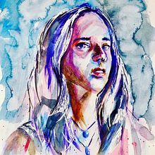 My project in Artistic Portrait with Watercolors course. Fine Arts, Painting, Watercolor Painting, and Portrait Drawing project by Annette Broy - 08.04.2021