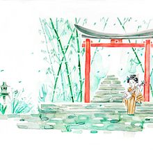 Mi Proyecto del curso: Ilustración en acuarela con influencia japonesa. Projekt z dziedziny Trad, c, jna ilustracja,  R, sunek i Malowanie akwarelą użytkownika Zaid Trejo - 05.08.2021