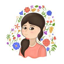 Mi Proyecto del curso: Retrato ilustrado con elementos botánicos. Un proyecto de Ilustración tradicional, Ilustración digital, Ilustración botánica y Dibujo digital de Alessandra Ponce Gabriel - 01.08.2021