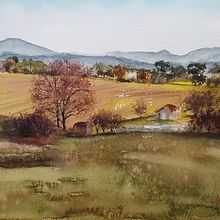 Mi Proyecto del curso: Paisajes naturales en acuarela. Projekt z dziedziny  Sztuki piękne,  Malarstwo i Malowanie akwarelą użytkownika Carmen Rey - 05.08.2021