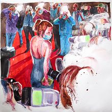 Famófagos - Red Carpet. Un projet de Illustration traditionnelle, Aquarelle, Dessin artistique et Illustration à l'encre de Mariano Lucano - 07.08.2021