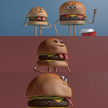 Burger Character. Un proyecto de 3D de Anderson Zinga Bernardo - 05.08.2021