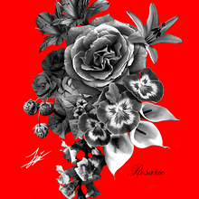 "Rosario" Tattoo Design. Een project van Traditionele illustratie,  Ontwerp, Grafisch ontwerp,  Tatoeageontwerp, Bloem- en plantenschikken, Digitaal ontwerp, Digitale illustratie,  Botanische illustratie y Naturalistische illustratie van Javier Esteban Rodriguez Medina - 06.08.2021