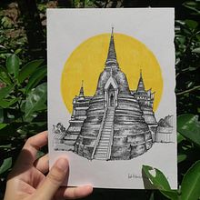 (Bangkok) Architectural Sketches. Traditional illustration, and Architectural Illustration project by ellamohamedd - 08.08.2021