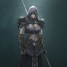 Guerrera Gótica. Un projet de Conception de personnages, Illustration traditionnelle, Illustration numérique, Art conceptuel , et Jeux vidéo de Darío Suárez - 08.08.2021