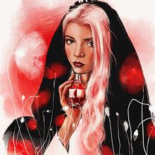  Anya Taylor-Joy portrait created based on Elena Garnu course “Illustrated Portraits with Procreate”. Un projet de Illustration traditionnelle, Design graphique, Peinture numérique, Dessin numérique et Illustration botanique de Aleksandra Schmidt - 24.12.2020