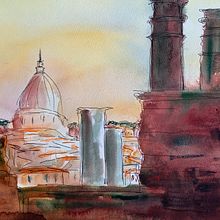 Aquarell- und Tuschemalerei. Pintura, Esboçado, Criatividade, Pintura em aquarela, Ilustração infantil, Instagram, Criatividade para crianças, Sketchbook e Ilustração com tinta projeto de Bernd Lehrack - 10.08.2021