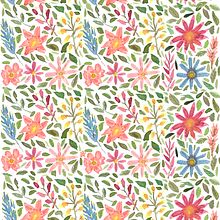 Meu projeto do curso: Padrões florais vibrantes com aquarela. Traditional illustration, Pattern Design, Watercolor Painting, and Botanical Illustration project by Gustavo Teixeira de Miranda - 08.10.2021