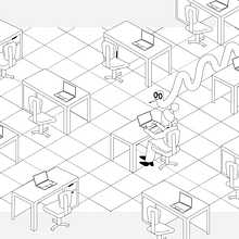 Isometric Spooky Office . Vector Illustration, and Traditional illustration project by Mary Mahling Carns - 07.07.2021