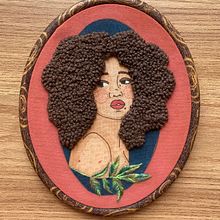 Hair. Bordado, e Pintura em aquarela projeto de Mariah Escossia - 11.08.2021