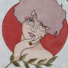 Anel olho de tigre . Bordado, e Pintura em aquarela projeto de Mariah Escossia - 11.08.2021