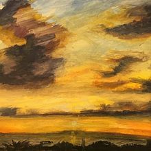 Sunrise - Clearwater. Projekt z dziedziny Malowanie akwarelą użytkownika L K - 11.08.2021