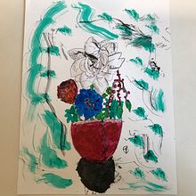 Abstract flowers with ink. Un proyecto de Ilustración tradicional de pecaraway - 11.08.2021