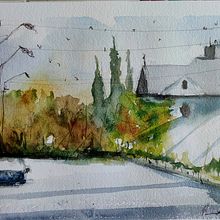 My project in Contemporary Watercolor Landscape Painting course. Un proyecto de Bellas Artes y Pintura a la acuarela de Marco Santarelli - 12.08.2021