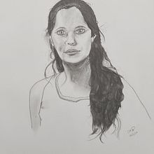 Retrato de una joven. Traditional illustration, Fine Arts, Sketching, Pencil Drawing, Drawing, Portrait Drawing, Realistic Drawing, Artistic Drawing, and Figure Drawing project by Oscar Palacios - 08.02.2021