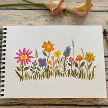 Flores. Een project van Traditionele illustratie, Bloem- en plantenschikken, Patroonontwerp, Aquarelschilderen, Schilderij,  Beeldende kunst y  Tekening van Ana Laura Moreno Díaz - 26.07.2021
