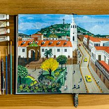 Mi Proyecto del curso: Sketchbook pictórico en gouache. Projekt z dziedziny Trad, c, jna ilustracja, Sketching,  R, sunek,  R, sunek architektoniczn, Sketchbook i Malowanie gwaszami użytkownika Viviana Calaon Moscova - 11.08.2021