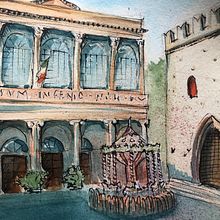 My project in Architectural Sketching with Watercolor and Ink course. Sketching, Drawing, Watercolor Painting, Architectural Illustration, Sketchbook & Ink Illustration project by adrianarocchi - 08.15.2021