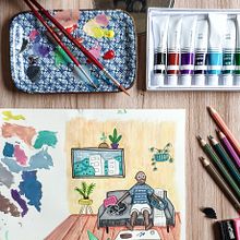 My project in Exploratory Sketchbook: Find Your Drawing Style course. Traditional illustration, Sketching, Creativit, Drawing, Sketchbook, Gouache Painting, and Watercolor Painting project by Gerardo Robinson - 08.14.2021