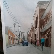 Mi Proyecto del curso: Paisajes urbanos en acuarela. Un proyecto de Bellas Artes, Pintura a la acuarela e Ilustración arquitectónica de Tamara Cusnier - 15.08.2021